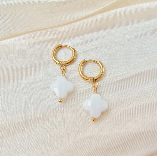 Boucles d'oreilles Flora - Blanc