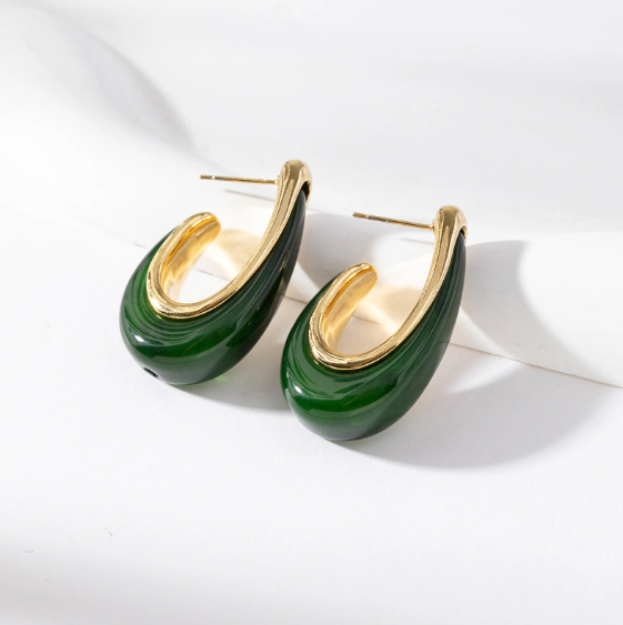 Boucles d'oreilles Isaline - Vert