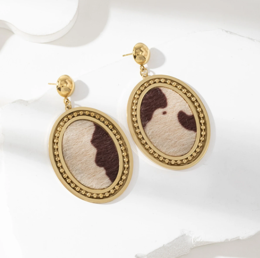 Boucles d'oreilles Penelope - Marron beige